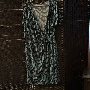 Glamour Black and Green Mini Dress